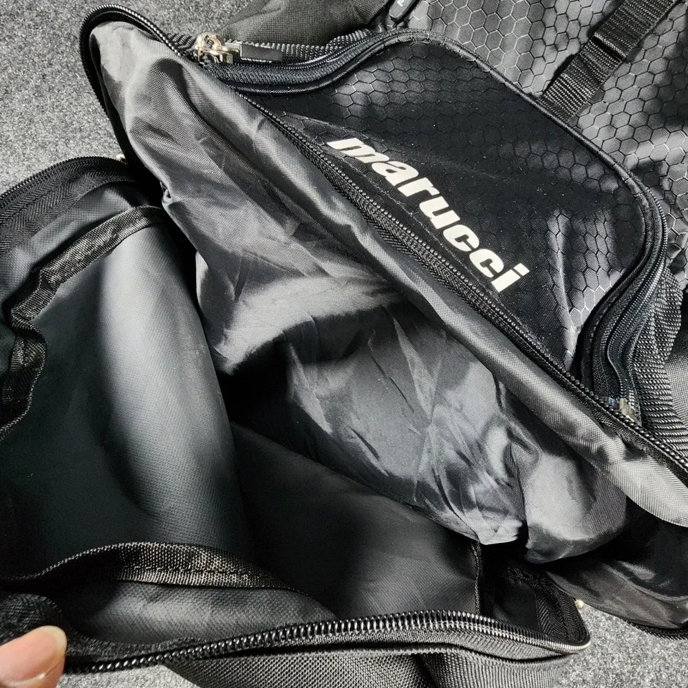 Marucci Trooper Bat Pack Backpack Unisex Large Black Honeycomb Baseball Bag